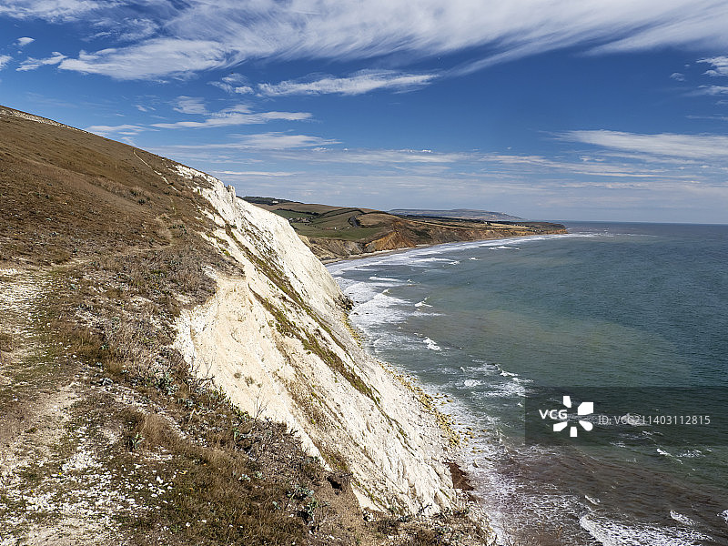 英国怀特岛康普顿湾图片素材