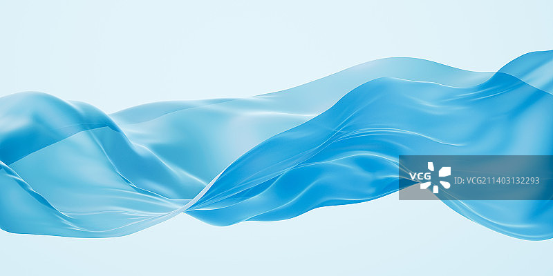 流动的蓝色布料3D渲染图片素材