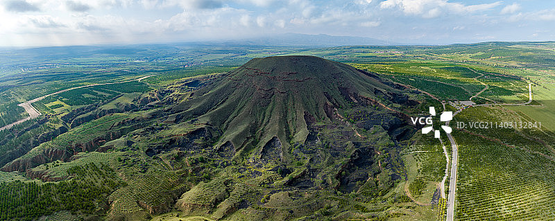 山西大同火山群，金山俯视图图片素材