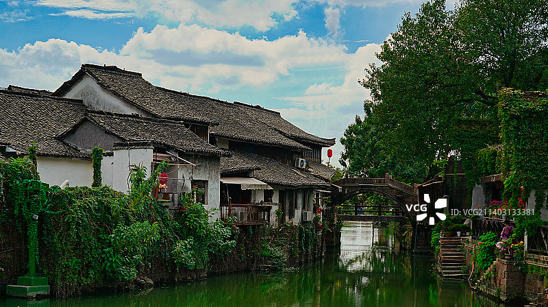 古镇的美丽风光-新市古镇图片素材