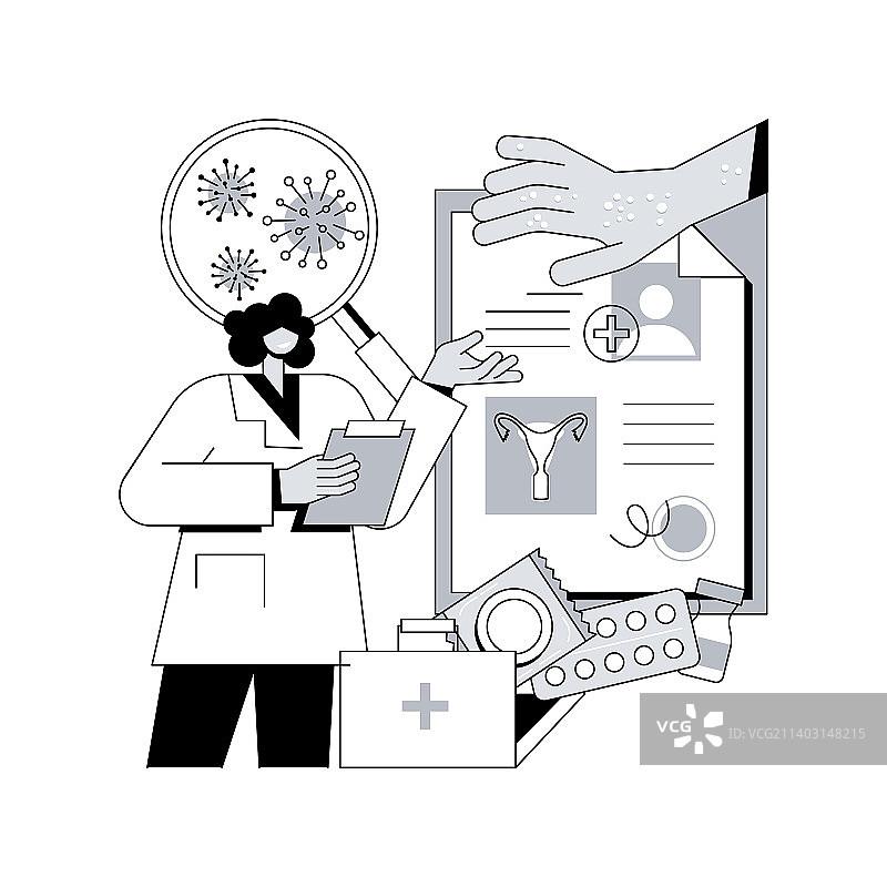 人乳头瘤病毒（HPV）抽象概念图片素材