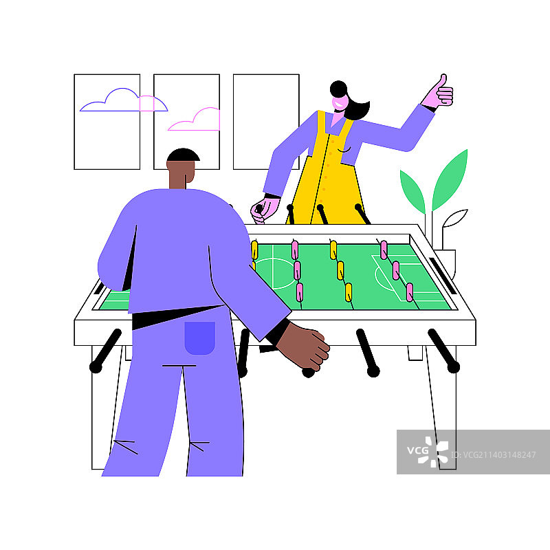 卡通风格的趣味桌上足球图片素材