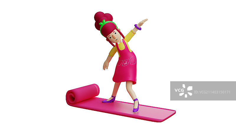 3D母亲站在魔毯上图片素材