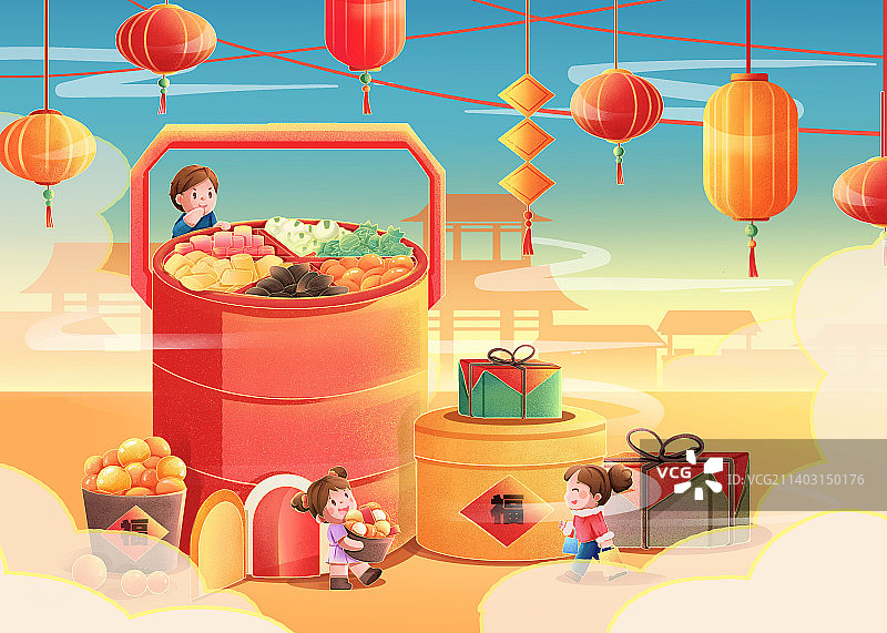 过年插画图片素材