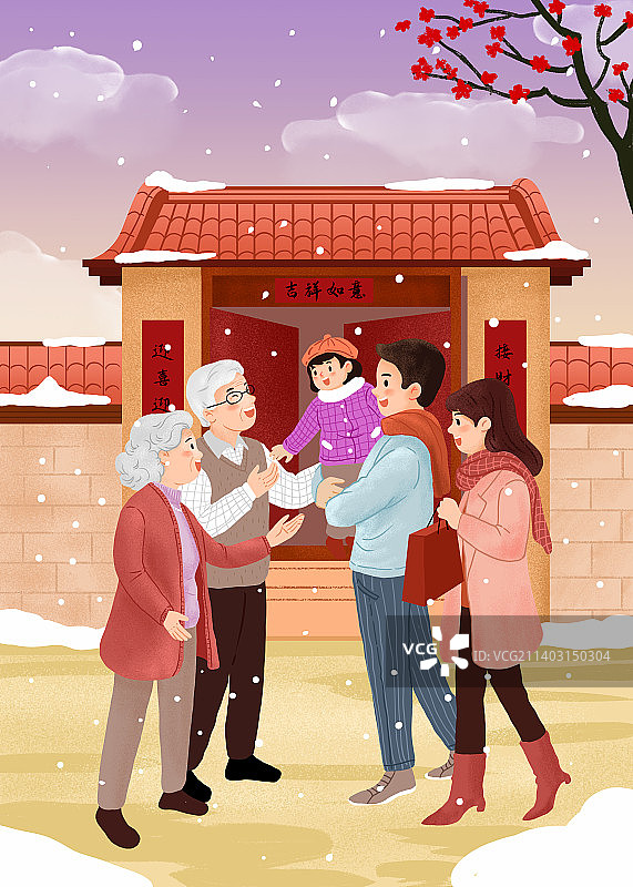 春节插画图片素材