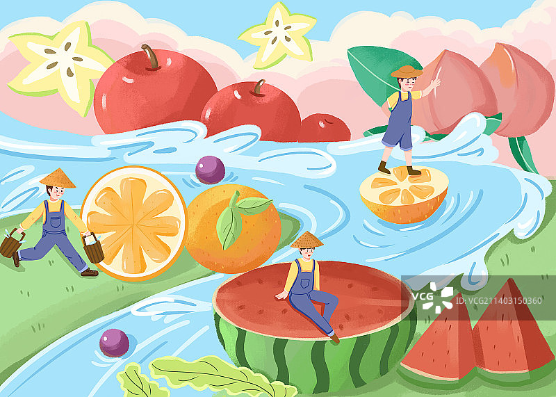 水果收获插画图片素材