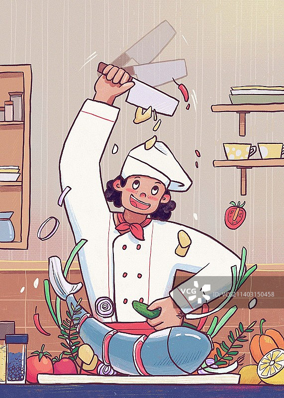 厨师烹饪插画图片素材
