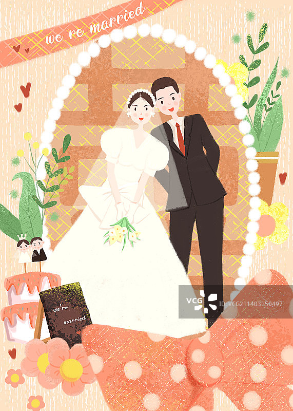 婚礼插画图片素材