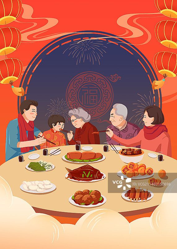 过年插画图片素材