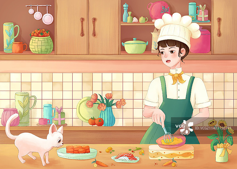 厨师烹饪插画图片素材