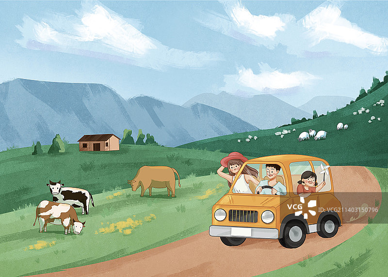 草原自驾游图片素材