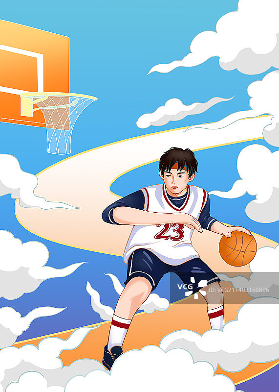 篮球少年海报插画图片素材