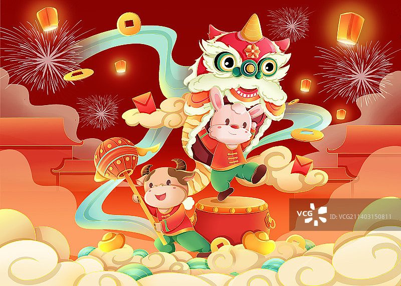 春节插画图片素材