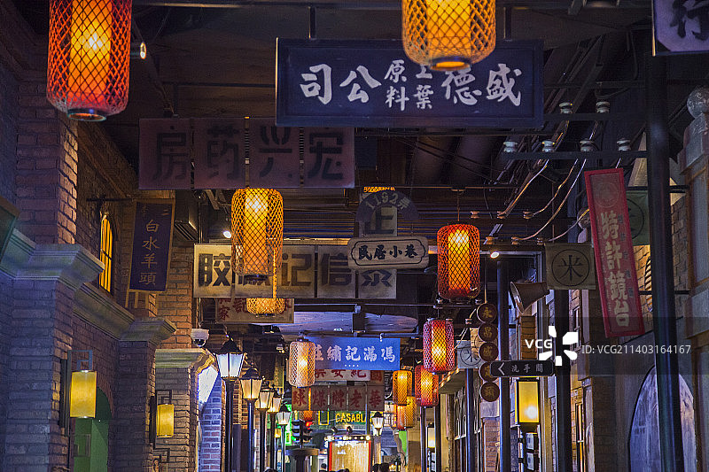 上海风情街集市图片素材