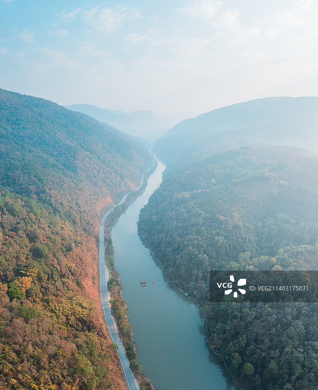 云南省德宏州瑞丽江江畔航拍风光图片素材