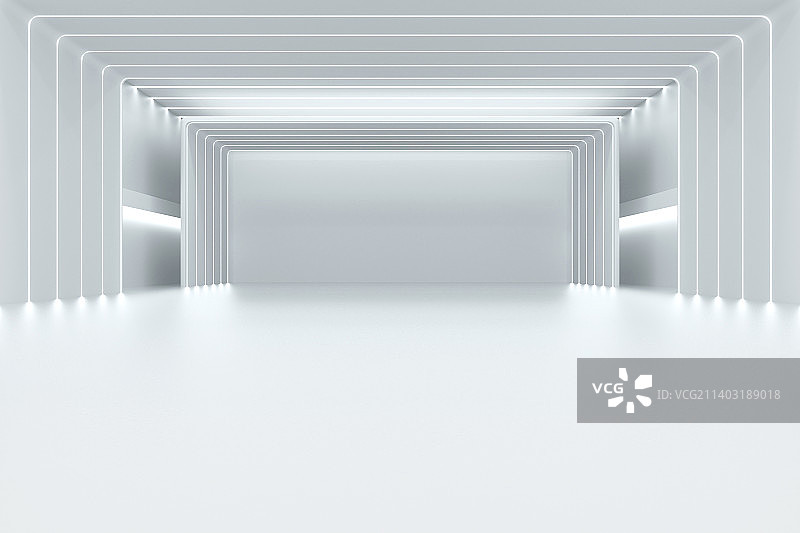 3D白色现代建筑空间图片素材