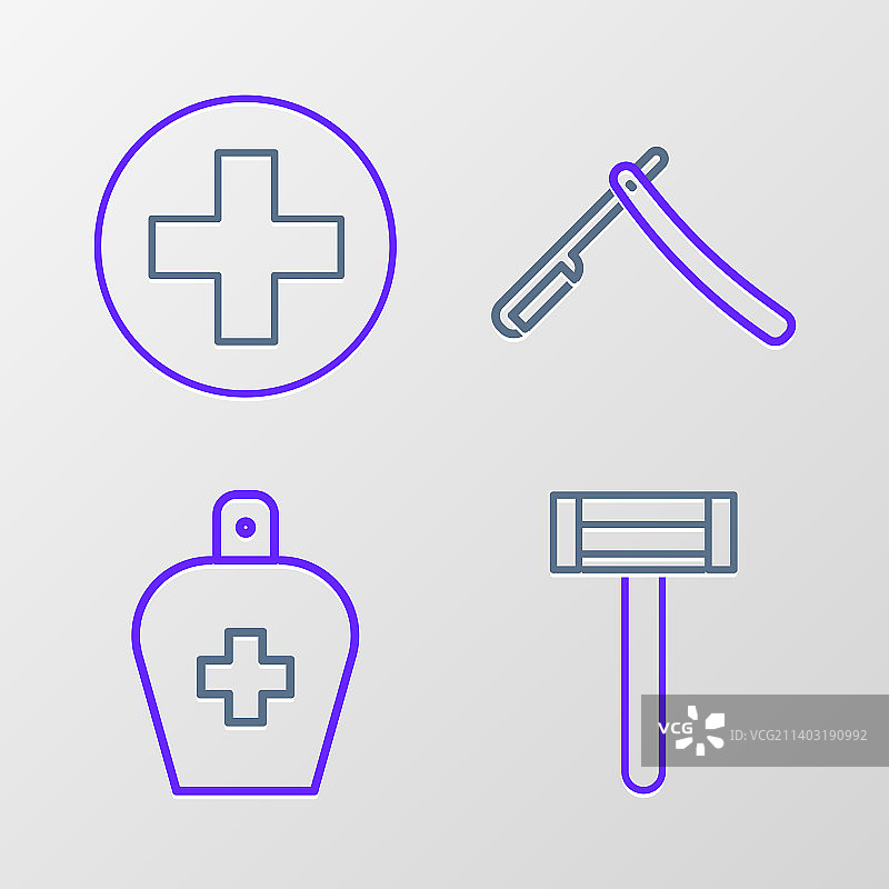 线条集合：剃须刀、液体瓶图片素材