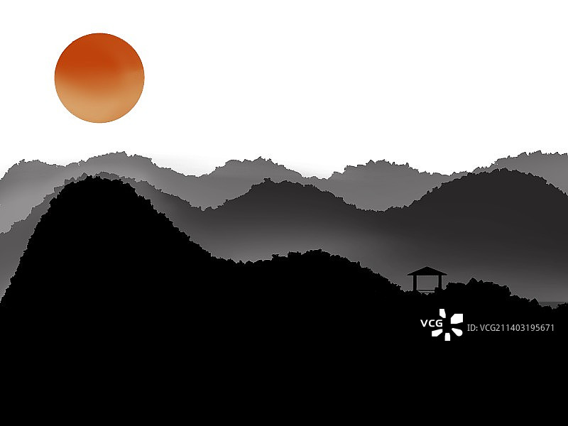插画：山水风景图片素材