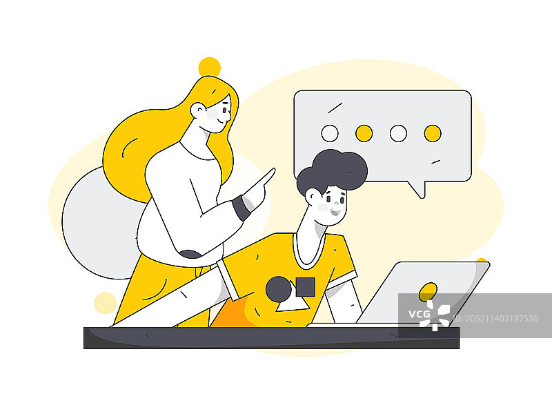 与咨询顾问进行沟通扁平矢量概念运营插画图片素材