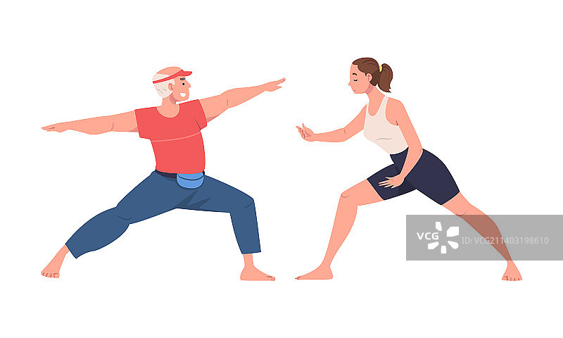 老年男人和年轻女人角色练习图片素材