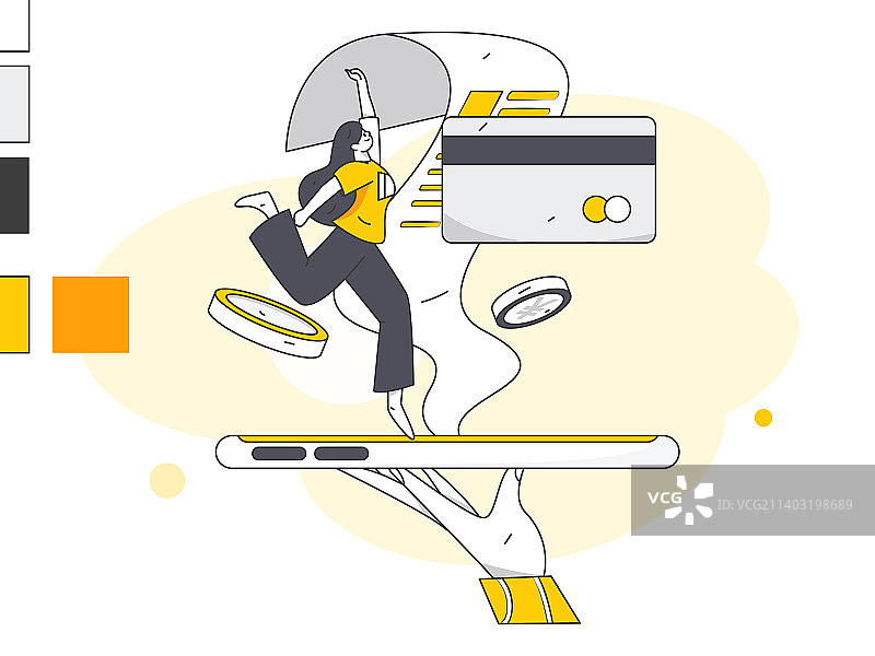 网络支付安全人物扁平矢量概念运营插画图片素材