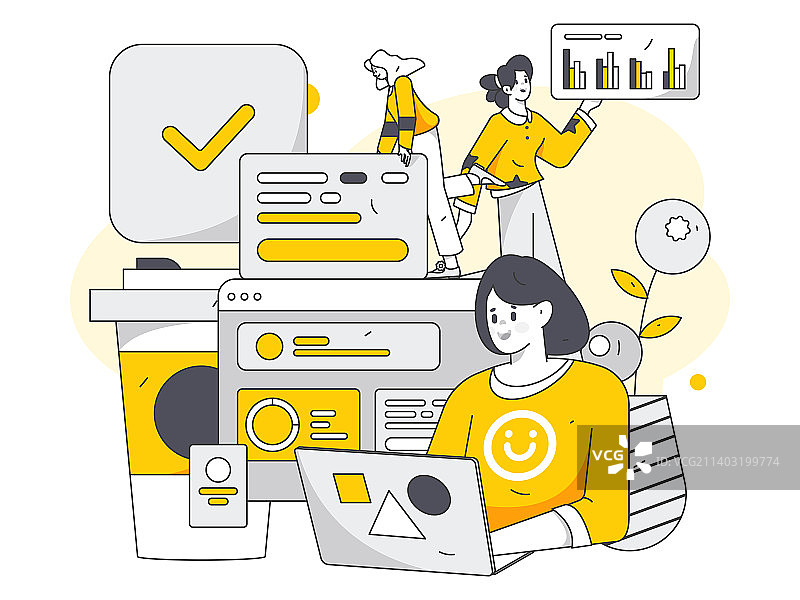 与咨询顾问进行沟通扁平矢量概念运营插画图片素材