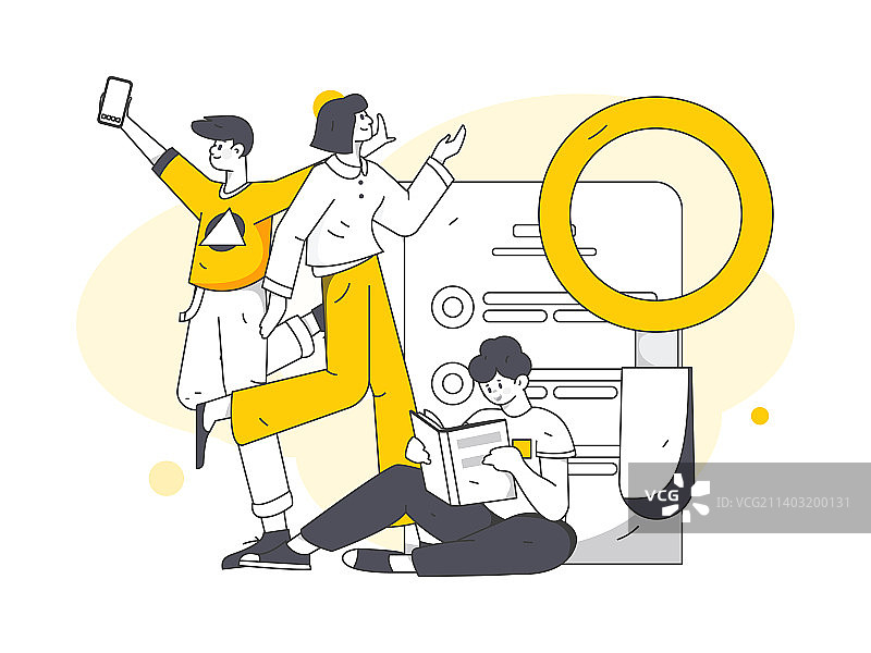 求职面试的人员扁平矢量概念运营插画图片素材