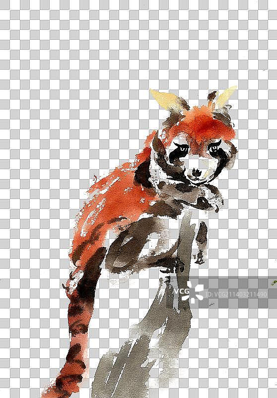 树桩上的小猫熊图片素材