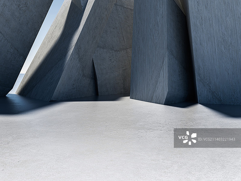 混凝土建筑和停车场图片素材