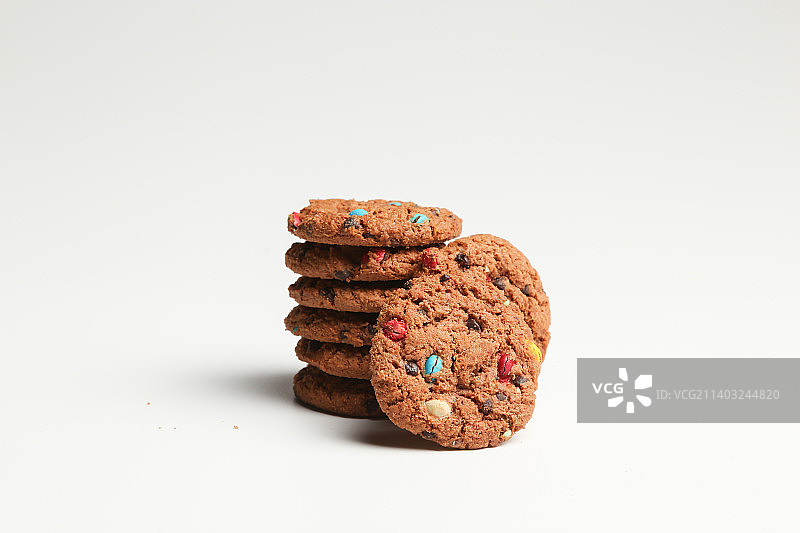 白色背景下的曲奇饼干特写，印度尼西亚文加利斯图片素材