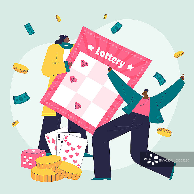 手绘彩票图片素材