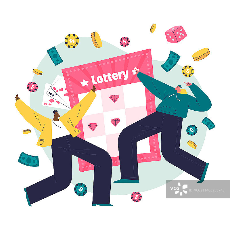 手绘彩票图片素材