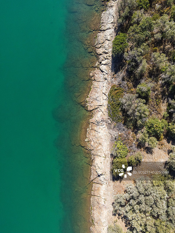 莱斯博斯岛海滩高角度景观，希腊图片素材