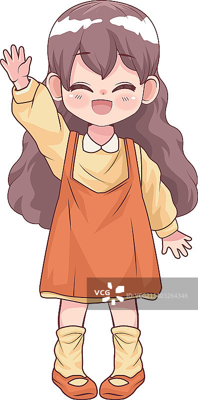 行动漫礼的小女孩图片素材