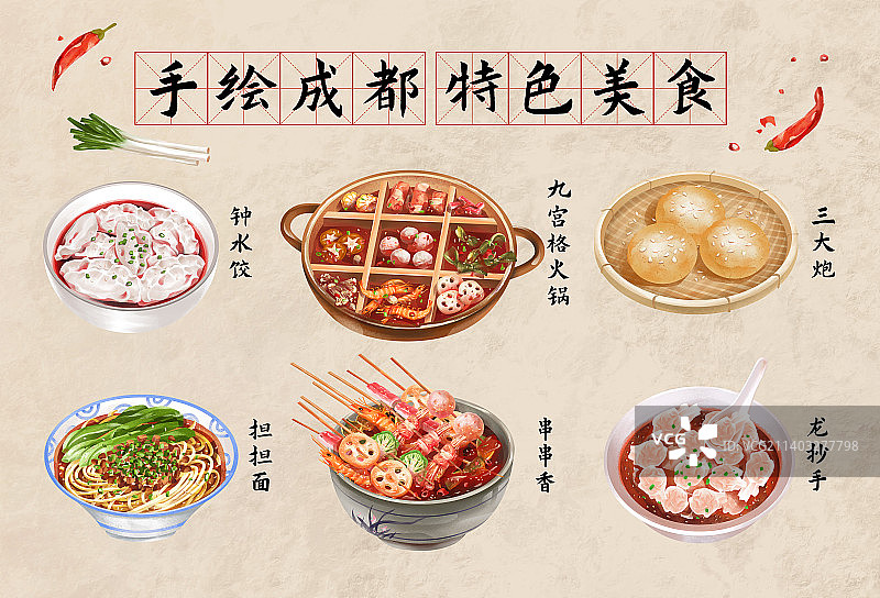 四川成都特色美食小吃合集图片素材