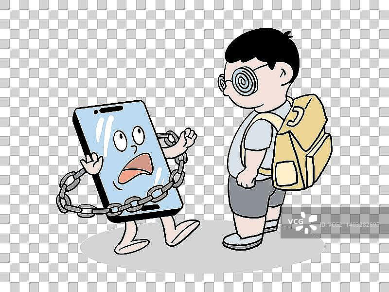 电子产品危害漫画插画元素图片素材