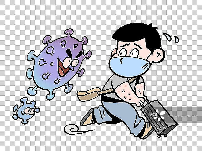 猴痘病毒漫画插画元素图片素材