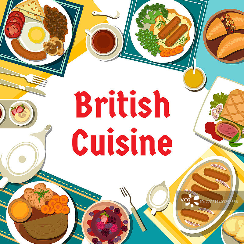 英国美食餐厅菜单封面模板图片素材
