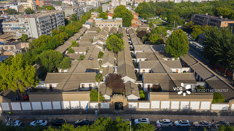 西安七贤庄八路军办事处航拍图片素材