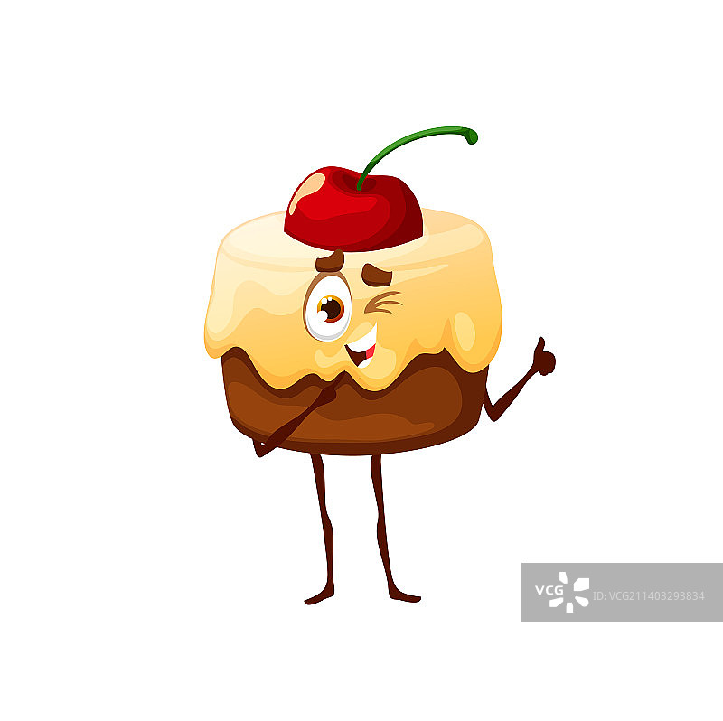 卡通巧克力甜点角色和樱桃图片素材
