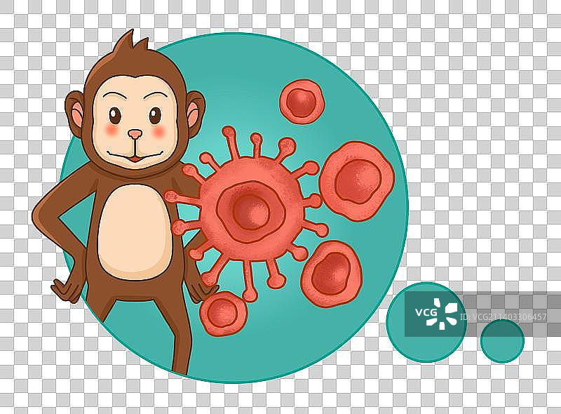 卡通猴痘病毒图案图片素材