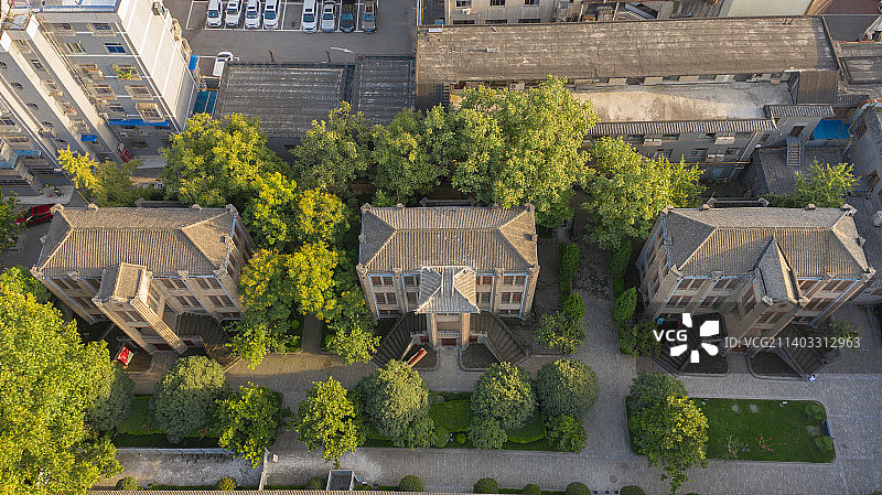 西安事变张学良公馆航拍图片素材