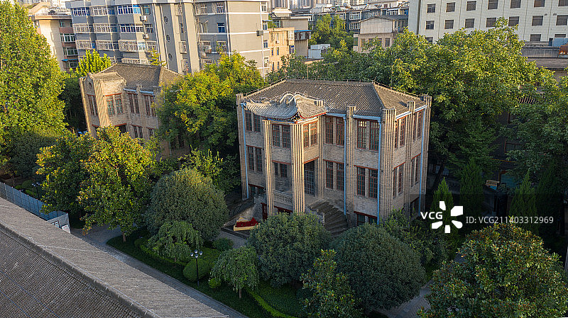 西安事变张学良公馆航拍图片素材
