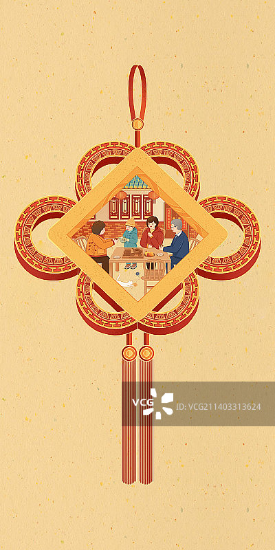 中国结正月初三宅在家图片素材