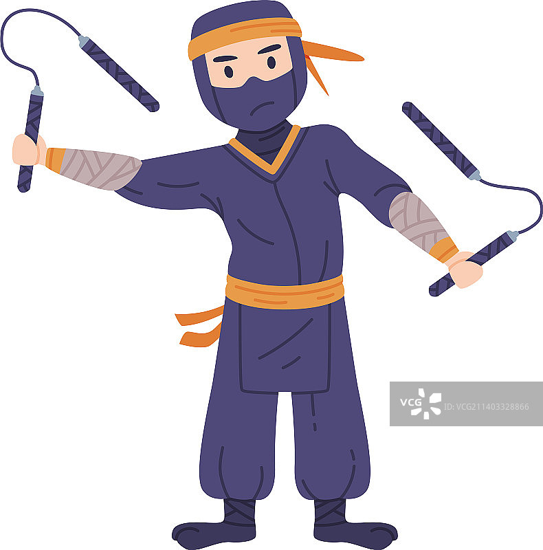 日本隐形忍者或武士角色图片素材