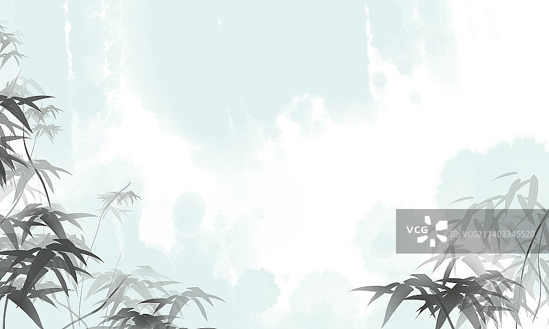 中国传统中国风抽象竹子诗意水墨画图片素材