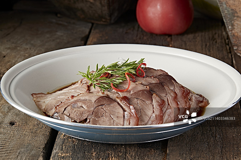 酸菜蒸肘花切片图片素材