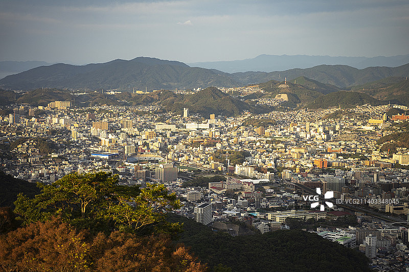 日本长崎市全景图片素材