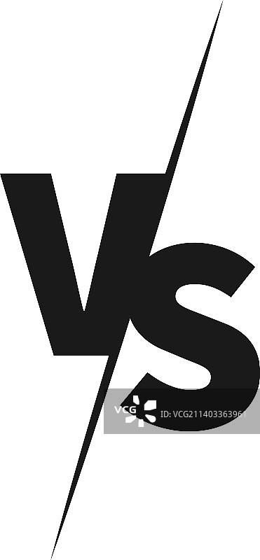 VS标志黑色字母徽章对战图片素材