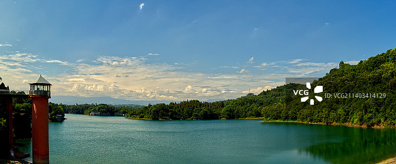 四川成都崇州白塔湖风光图片素材